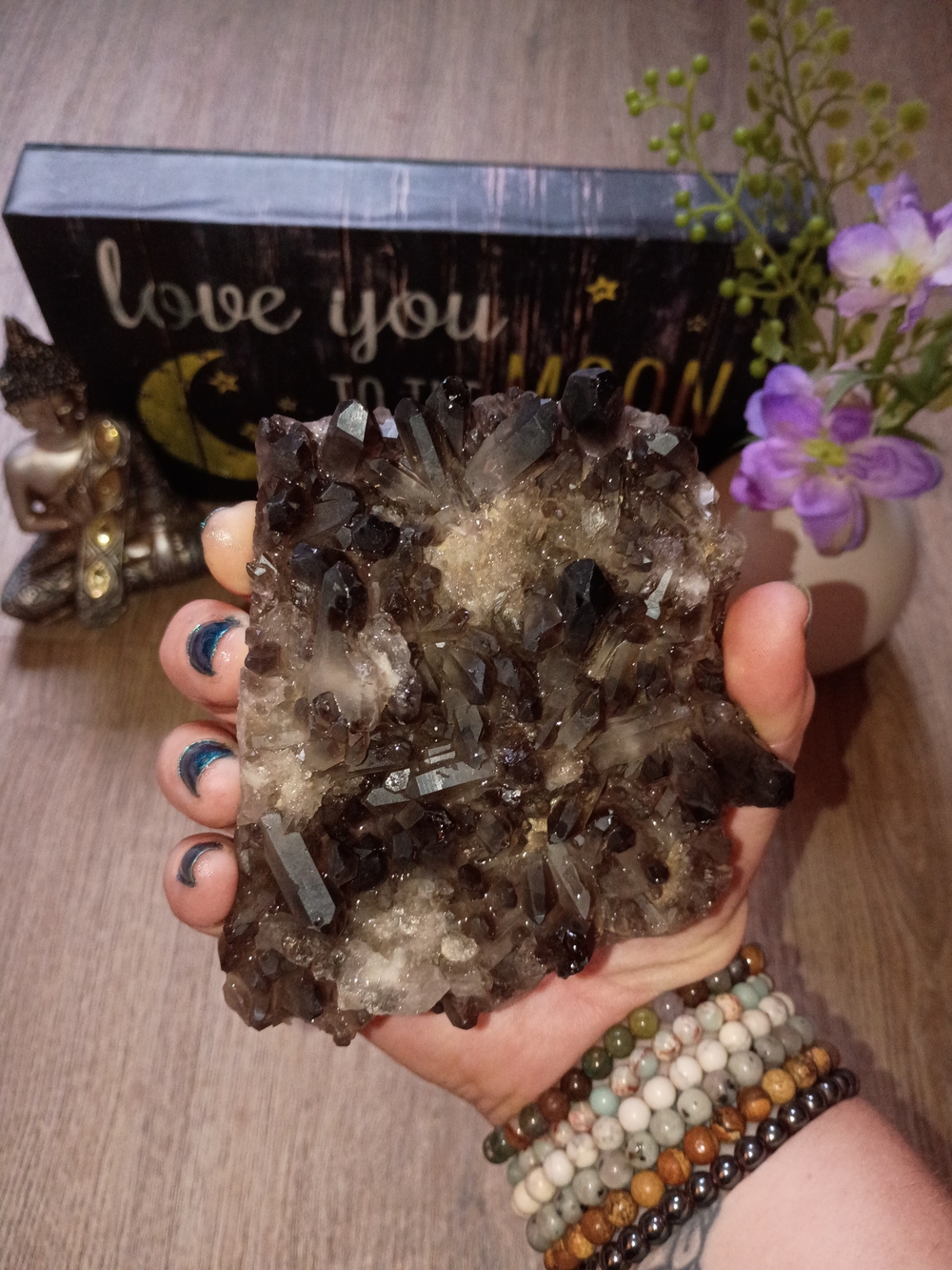 Smoky Quartz Crystal Cluster From Brazil Mineral